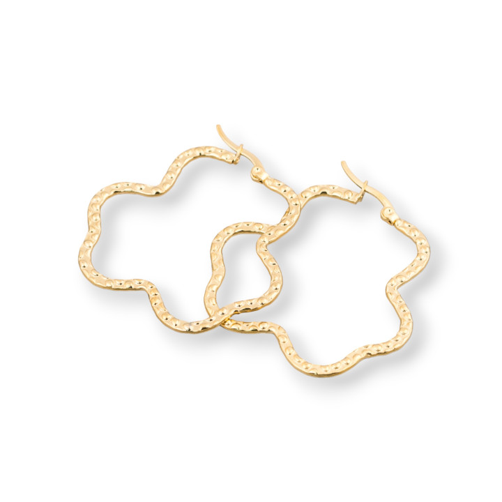 Σκουλαρίκια Fantasy Steel 45x42mm 5 Ζεύγη Χρυσά