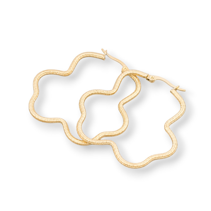 Fantasy Steel Ohrringe 45x42mm 5 Paar Golden MOD2