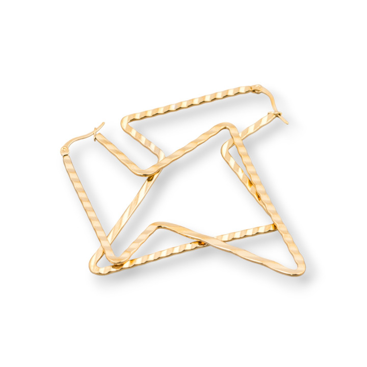 Pendientes Fantasy Acero 64x85mm 4 Pares Dorado