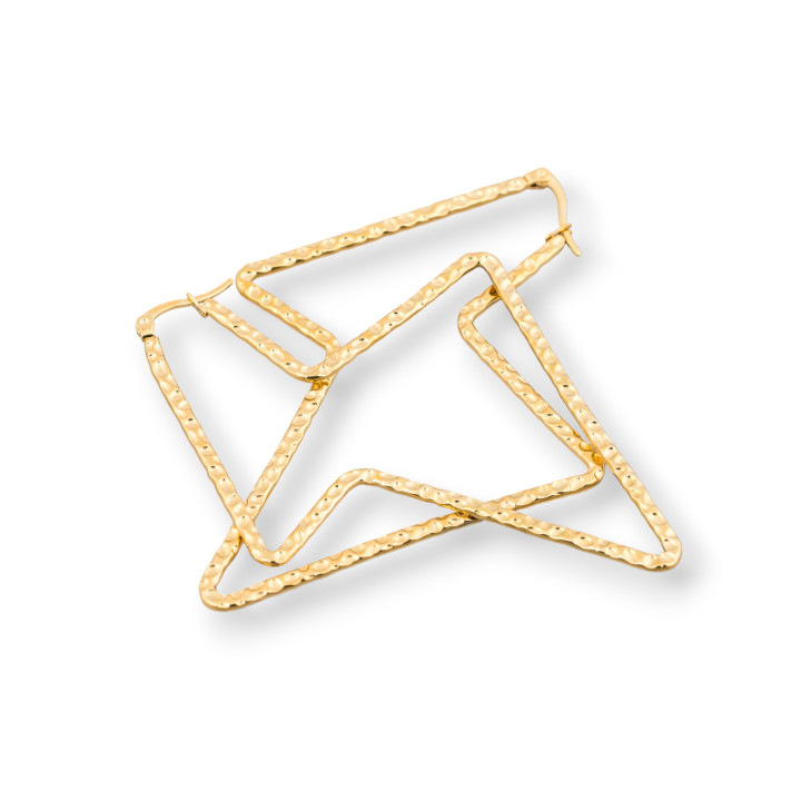 Pendientes Fantasy Acero 64x85mm 4 Pares Dorado Batido