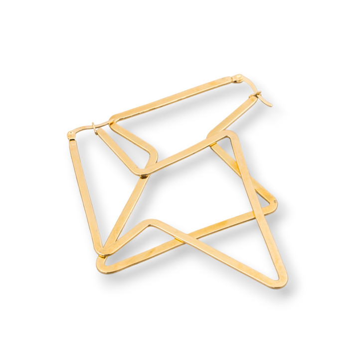 Fantasy Steel Ohrringe 64x85mm 4 Paar glatt golden