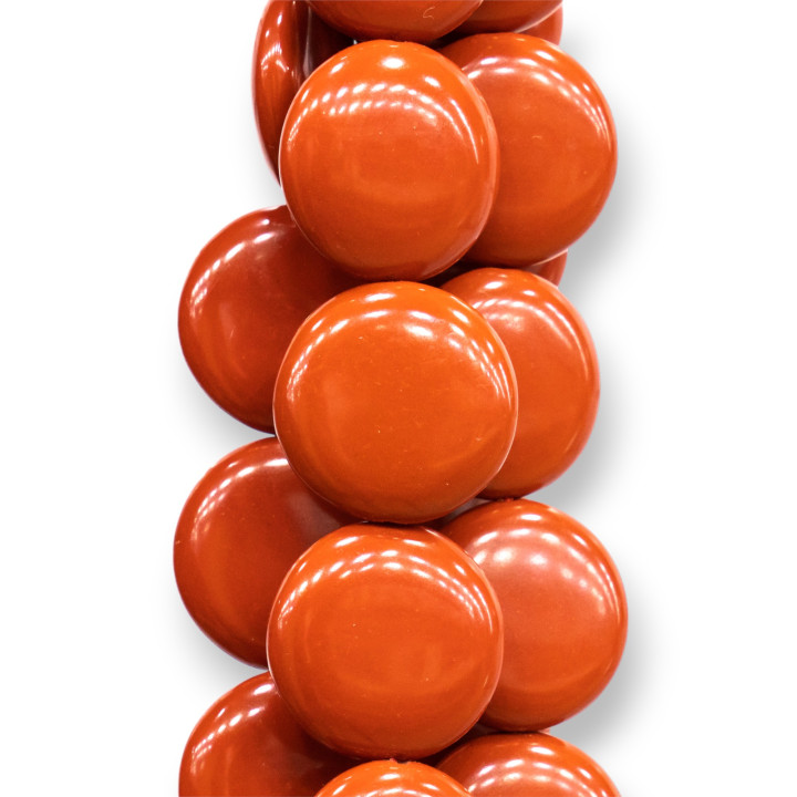 Pâte De Corail Rouge Sardaigne Ronde Plaque Lisse Coin 10mm