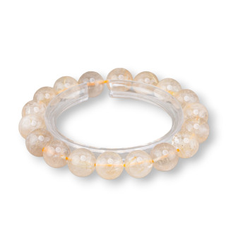 Bracelet Quartz Rutilé Or Rond 11mm
