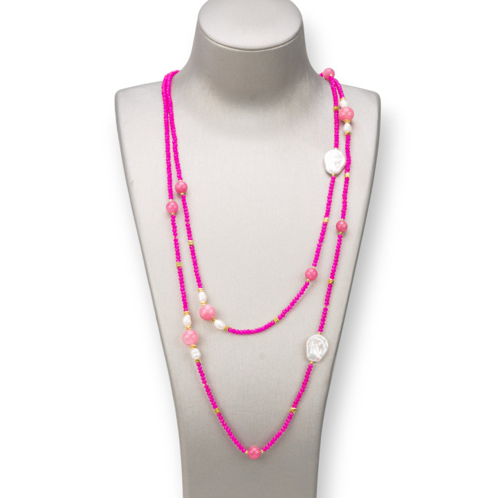 Collier Charleston : Élégance et Style avec Pierres Semi-précieuses, Perles et Cristal