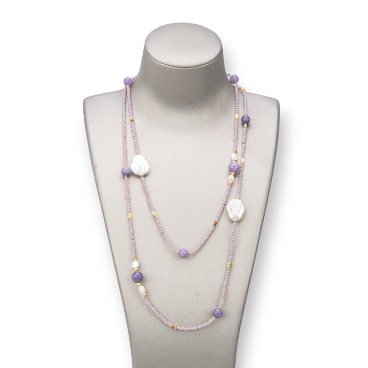 Charleston Necklace: Elegance and Style with Semi-precious Stones, Pearls and Crystal