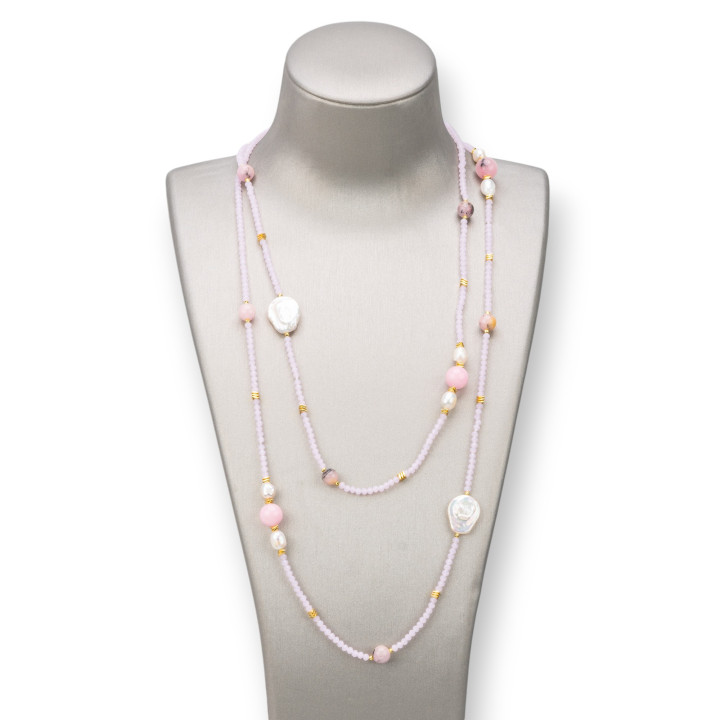 Charleston Necklace: Elegance and Style with Semi-precious Stones, Pearls and Crystal