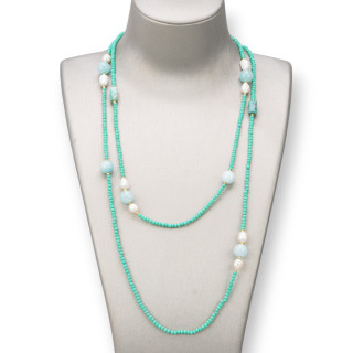 Charleston Necklace: Elegance and Style with Semi-precious Stones and Pearls