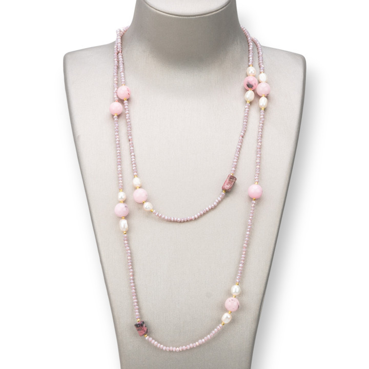 Collar Charleston: Elegancia y Encanto con Piedras Semipreciosas y Perlas