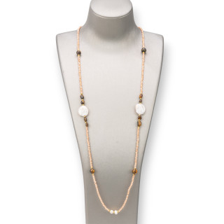 Collar Charleston: Elegancia y Estilo con Piedras Semipreciosas y Perlas