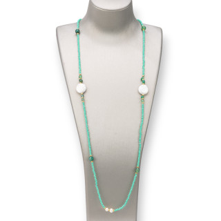Collar Charleston: Elegancia y Estilo con Piedras Semipreciosas y Perlas
