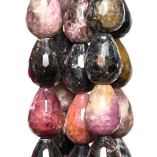 Multicolor Turmalin facettierte Briolette-Tropfen 14x18mm