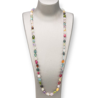 Charleston Necklace: Elegance and Style with Multicolor Semi-precious Stones