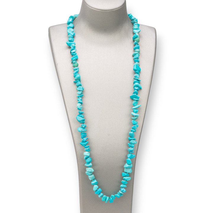 Charleston Necklace of Semi-precious Stones Sasso Chips 8x12mm - Elegance and St