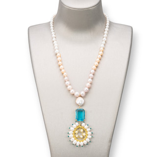 Gradation River Pearl Necklace - Celestial Elegance