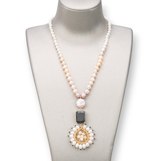 Collar de perlas de río Gradation: Elegancia y estilo únicos | mundo