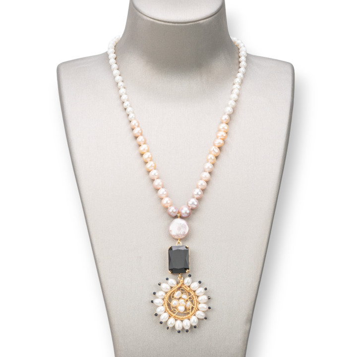 Collar de perlas de río Gradation: Elegancia y estilo únicos | mundo