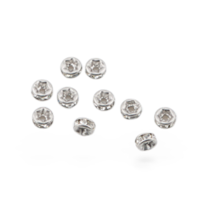 Distanziatore Rondelle Strass Di Acciaio  4mm 100pz