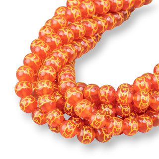 Carnelian Satin (Ματ) Στρογγυλό Λείο Χαραγμένο 06mm MOD2