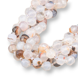 Agata Botswana Ball Taglio Cilindrico Sfaccettato 9x10mm