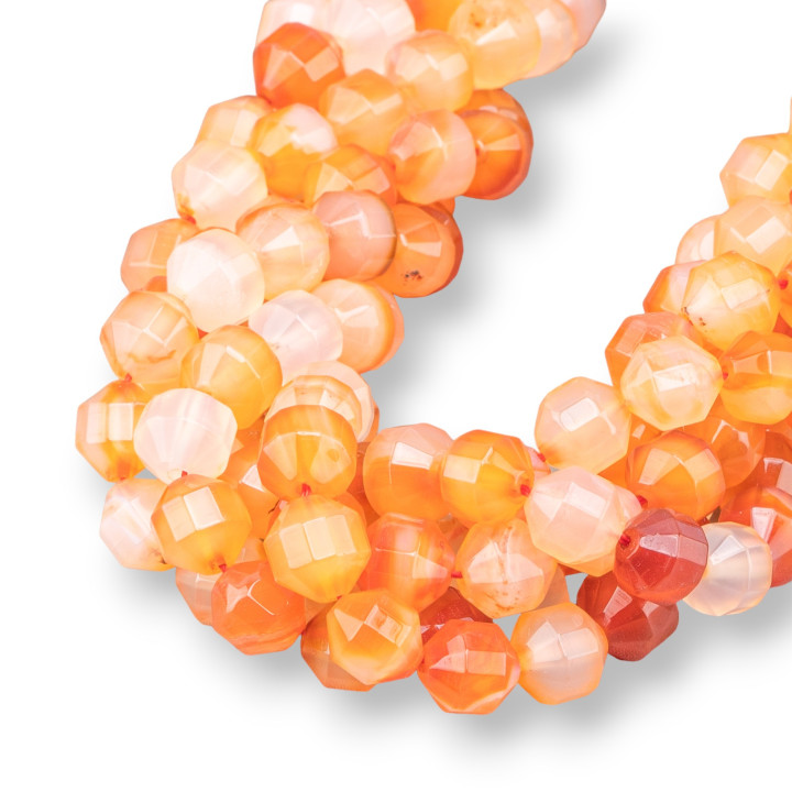 Carnelian Πολύχρωμη Μπάλα με όψη κυλινδρική κοπή 9x10mm