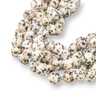 Eggshell Jasper Ball Faceted Cylindrical Cut 9x10mm