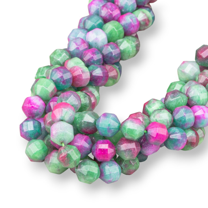 Boule de Jade Floral Facette Coupe Cylindrique 9x10mm