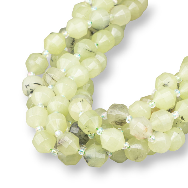 Bola Jade Prenita Talla Cilindrica Facetada 9x10mm