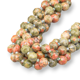 Bola Unakita Facetada Corte Cilindrico 9x10mm