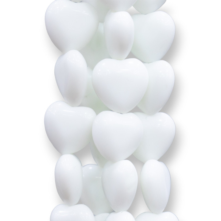 Λευκός Αχάτης Καρδιά Flat Synt 18mm