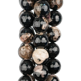 Agate Bicolore Noire Facette 14mm Violet