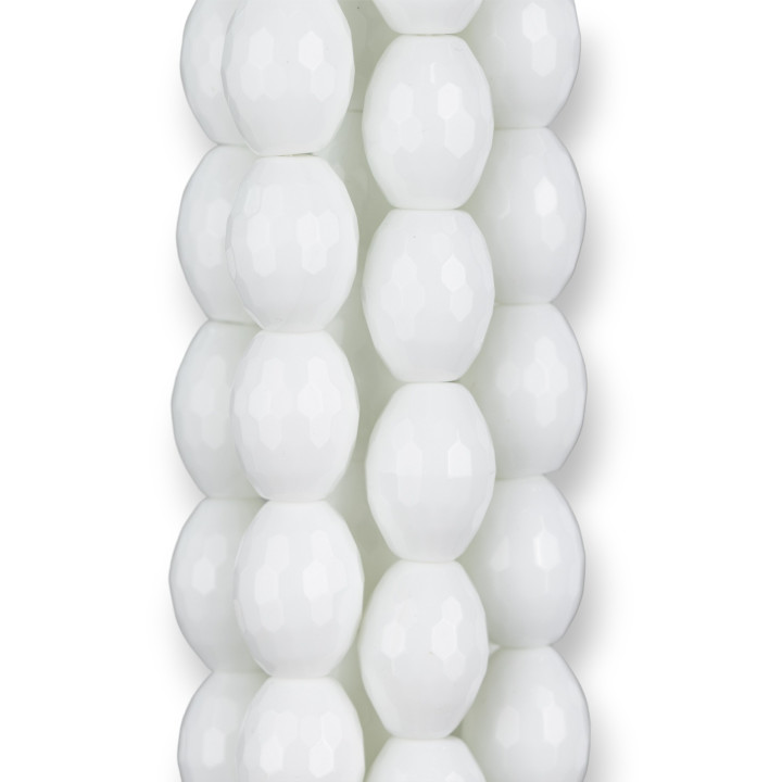 Ρύζι Λευκός Αχάτης Faceted Synt 12x16mm