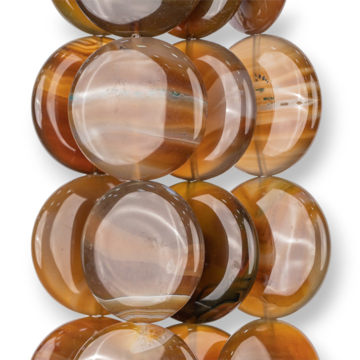 Ágata Marrón Liso Plano Redondo 40mm Marrón Degradado