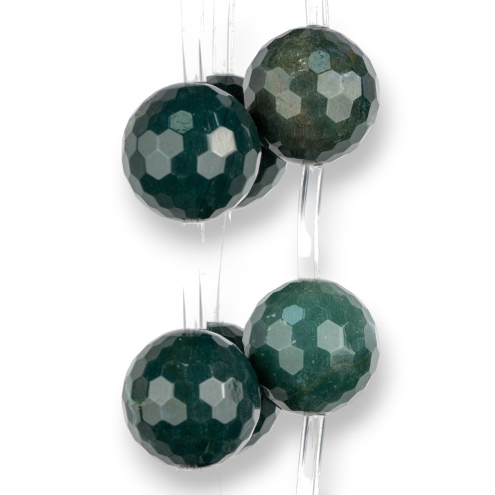 Faceted Indian Moss Agate 25mm 8pcs