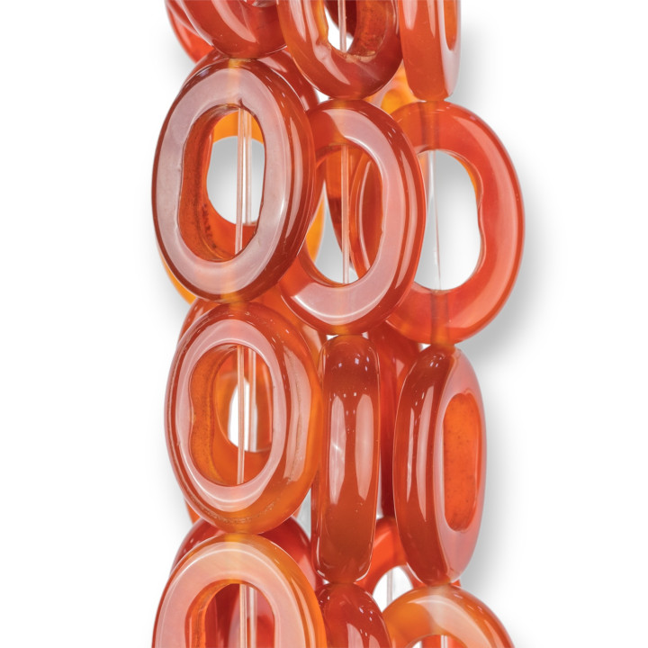 Agate Perforated Plate 20x28mm Carnelian Intense