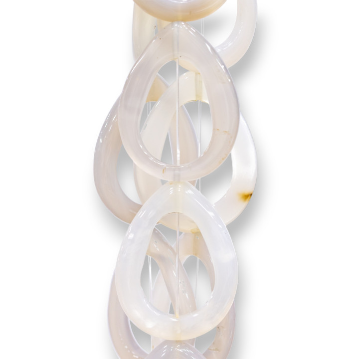 Placa Agata Perforada 32x42mm Blanco