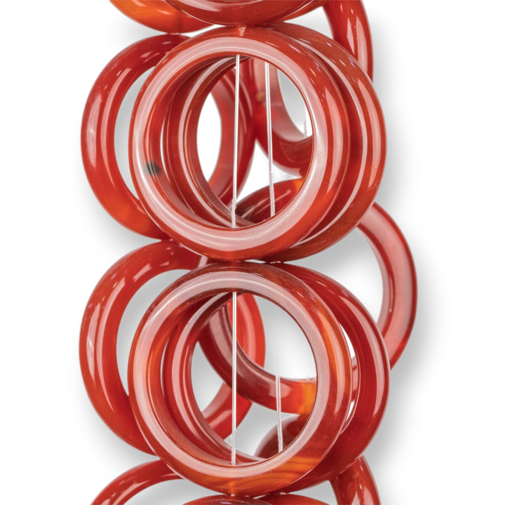 Αχάτης Στρογγυλή Διάτρητη Πλάκα 50-55mm Carnelian