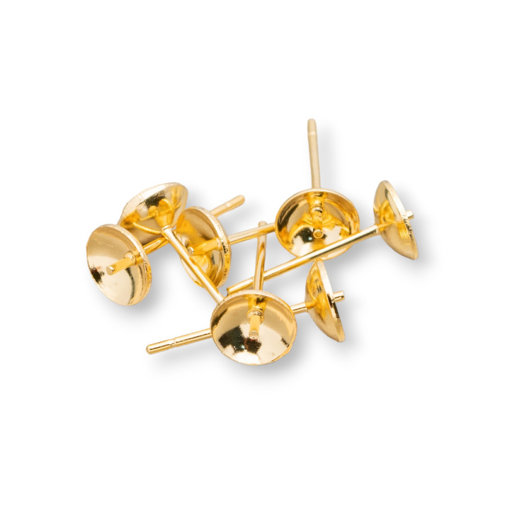 Boucles D'Oreilles Tige Acier Base Avec Cuvette 3mm 40gr Plaqué Or 300 Paires