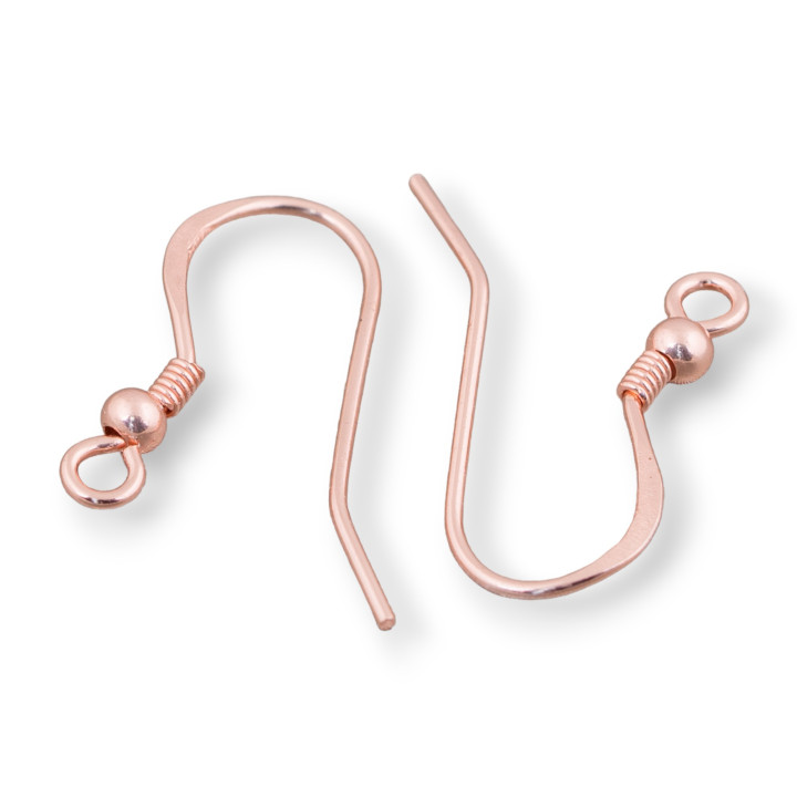 Base Per Orecchini Di Argento 925 Monachelle Con Pallina 2,5x18mm 10 Paia Oro Rosa Chiaro