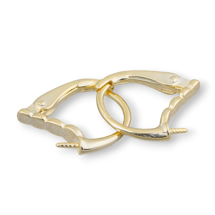 Plata De Ley Base De Pendientes Gancho De Bebé 15x16mm Para Perlas Barrocas 4 Pares Dorado