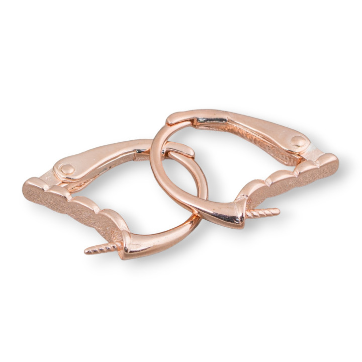 925 Sterling Silber Ohrring Basis Babyhaken 15x16mm Für Barockperlen 4 Paar Roségold