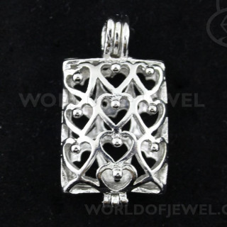 Rectangle Cage Brass Pendant Base 17x31mm 20pcs