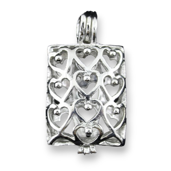 Rectangle Cage Laiton Pendentif Base 17x31mm 20pcs