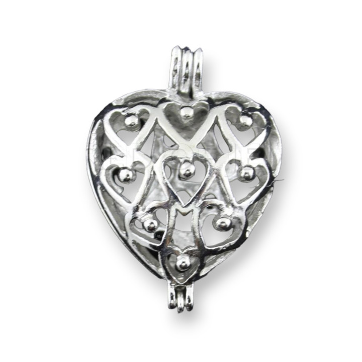 Base Per Pendente Di Ottone A Gabbia Cuore 20x26mm 20pz