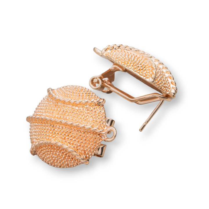Basis für Messingohrringe Pin Schnappverschluss 10 Paar Modell 03 19 mm Roségold