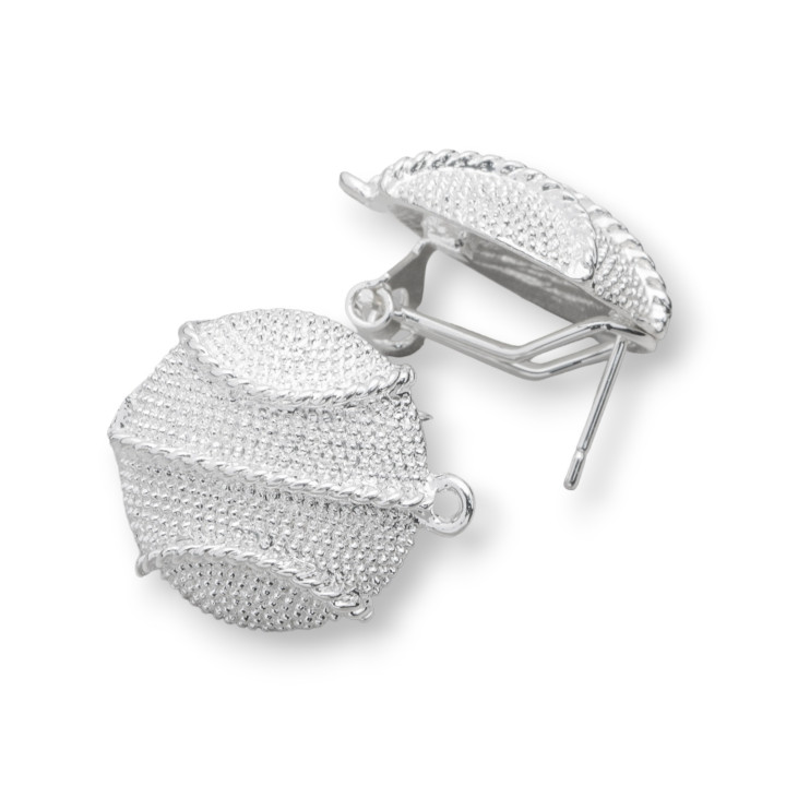 Basis für Messingohrringe Druckknopfverschluss 10 Paar Modell 03 19 mm Rhodium