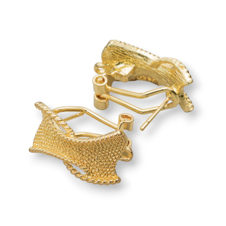 Base Para Pendientes Broche Broche Cierre 10 Pares Modelo 04 13x20mm Dorado