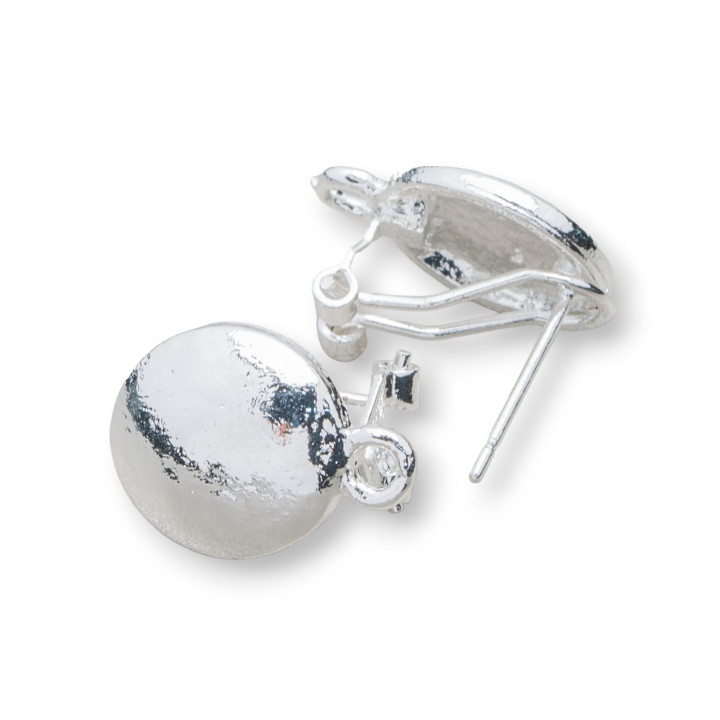 Base Para Aretes Broche De Latón Cierre A Presión 10 Pares Modelo 1 12mm Plata