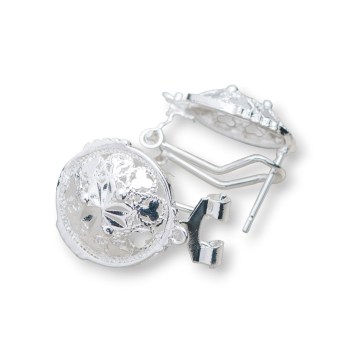 Base Para Pendientes Broche Broche Cierre 10 Pares Modelo 10 17,5mm Plata