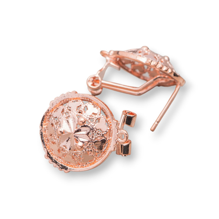 Base Para Pendientes De Latón Cierre De Broche 10 Pares Modelo 10 17,5mm Oro Rosa