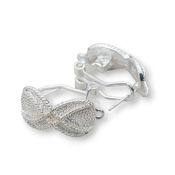 Base Para Pendientes Broche Broche Cierre 10 Pares Modelo 15 12x20mm Plata